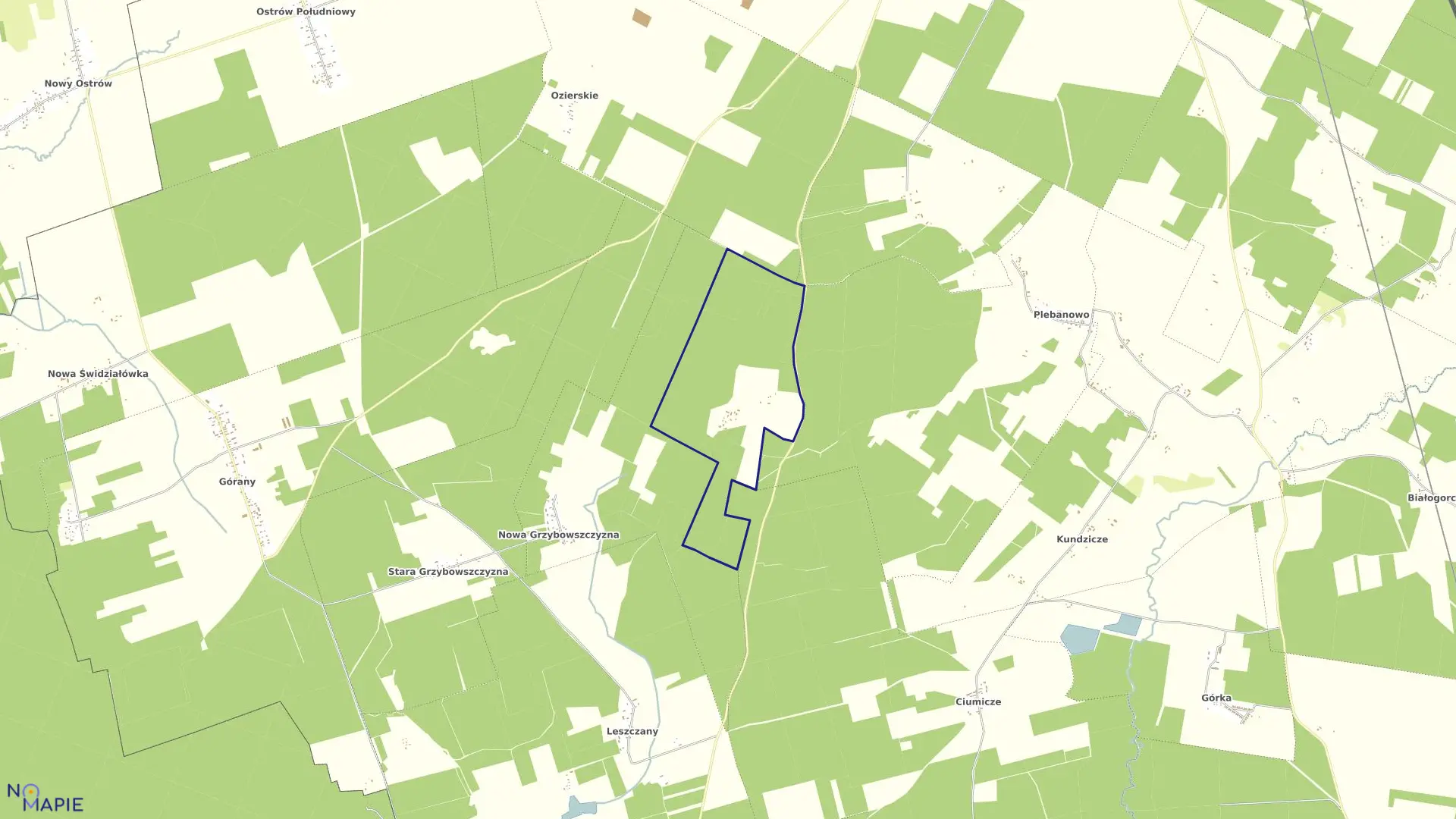 Mapa obrębu CHŁODNE WŁÓKI w gminie Krynki