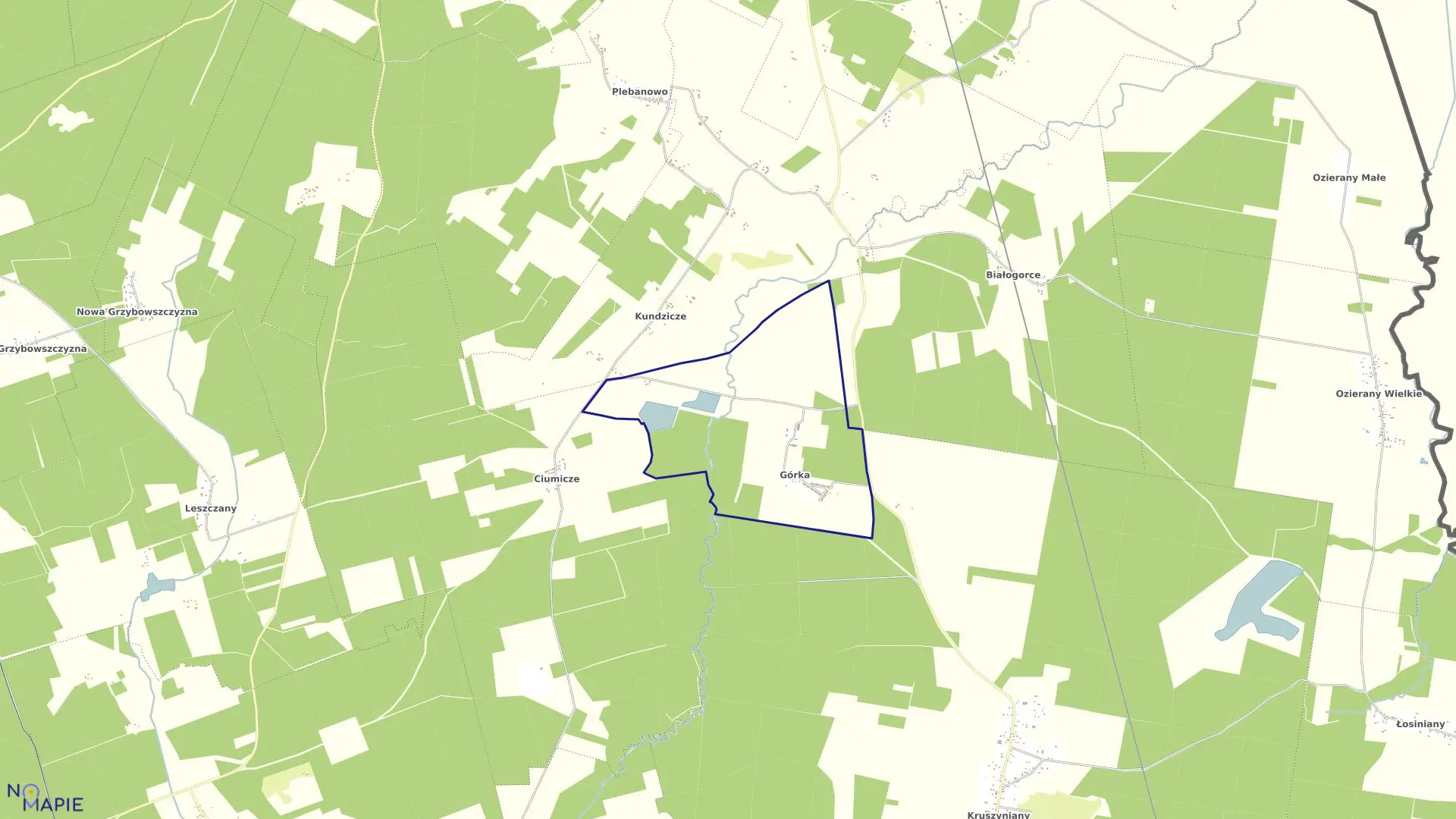 Mapa obrębu GÓRKA w gminie Krynki