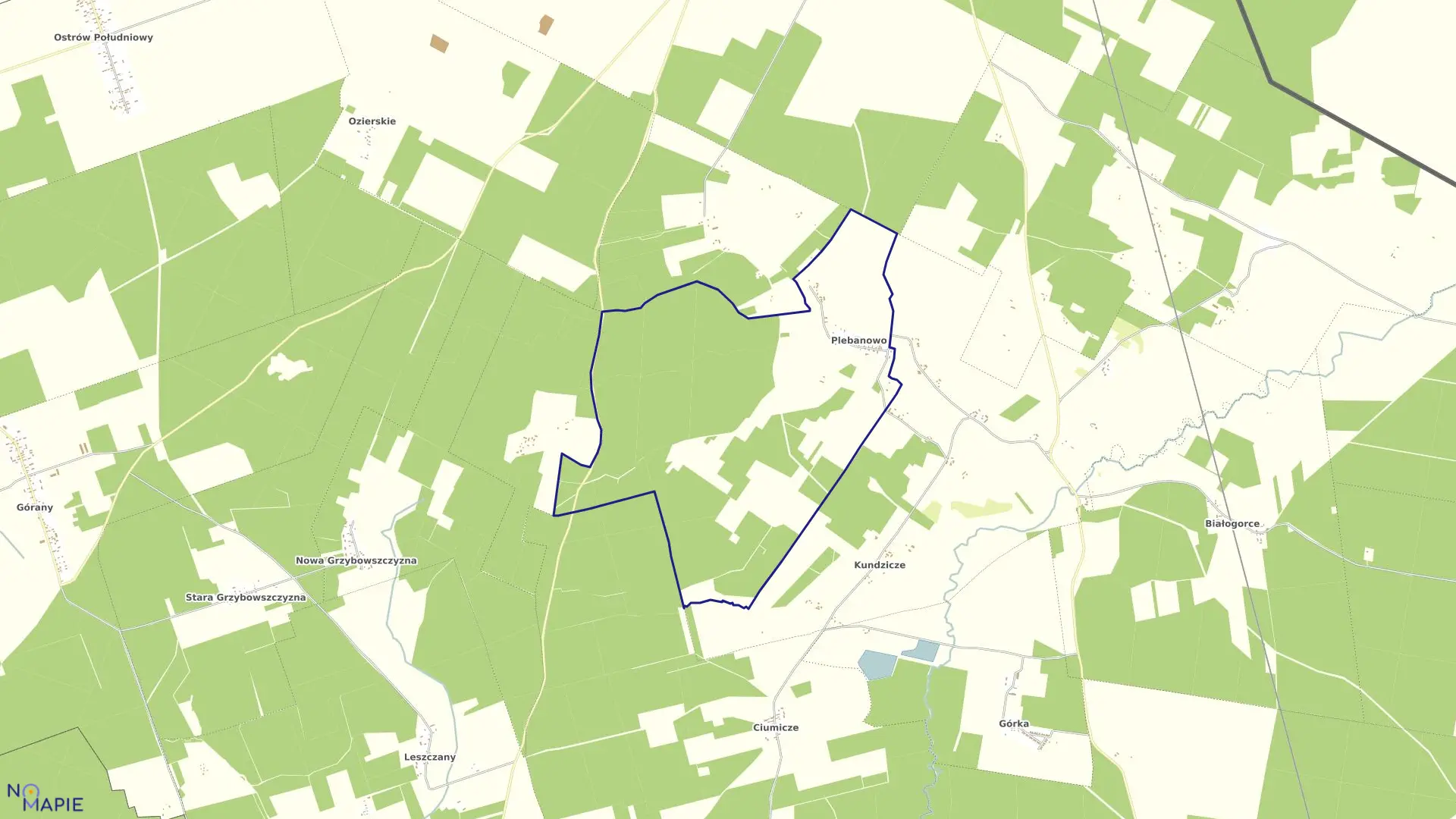 Mapa obrębu PLEBANOWO w gminie Krynki